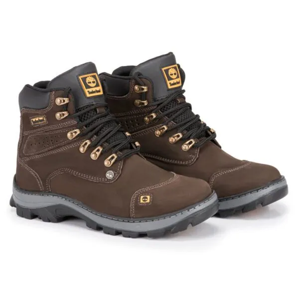 Bota Masculina em Couro Legitimo Timber 800 Café - Imagem 2