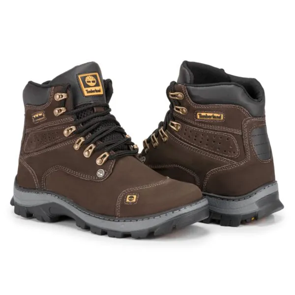 Bota Masculina em Couro Legitimo Timber 800 Café - Imagem 3