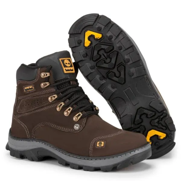Bota Masculina em Couro Legitimo Timber 800 Café - Imagem 4