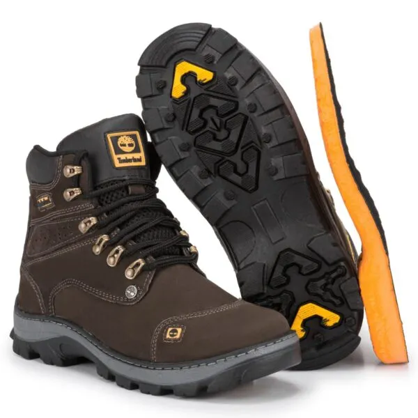 Bota Masculina em Couro Legitimo Timber 800 Café - Imagem 5